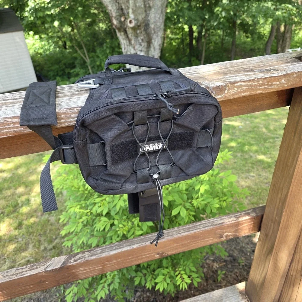 Spanker Tactical Dog Vest Black Harness Approx 11x11 Carrying‎ Pockets
